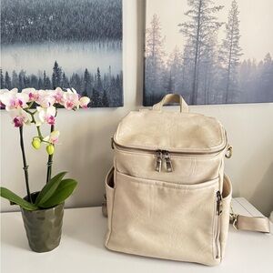 Azaria La Mère Vegan Leather Backpack Petite in Bone